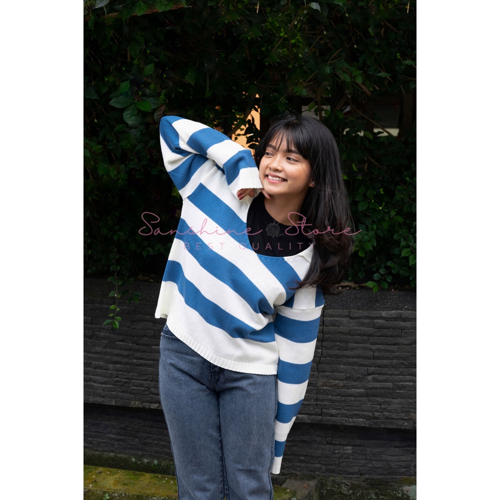 FUJI SWEATER RAJUT CROP TOP BLASTER OVERSIZE PREMIUM