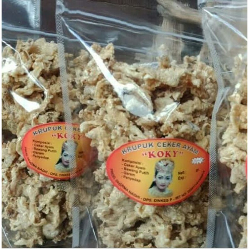 

KERIPIK CEKER AYAM ASLI BALI "KOKY" ENAK GARING RENYAH 100gr + BUBBLE WRAP