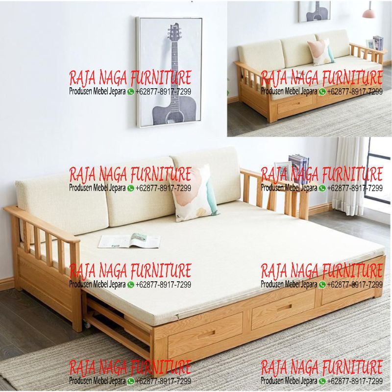 Jual Daybed Kayu Jati, Sofa Bed Kayu Solid, Sofa Daybed, Furniture ...