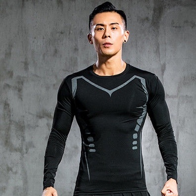 Set Kaus Celana Pria Long John Kaos Olahraga Cepat kering Spandex Indoor Outdoor Fitness Tracksuit Workout Quick Dry Pria Gaya Baru Olahraga Gym Kebugaran Kompresi Olahraga Setelan Pakaian Lari Jogging Olahraga Memakai Latihan Latihan Ketat