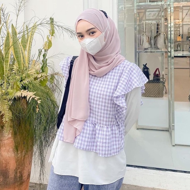 GINGHAM YABIE TOP - KATUN KOTAK PREMIUM - TERLARIS - ATASAN WANITA - FASHIONABLE -COD - ALLSIZE