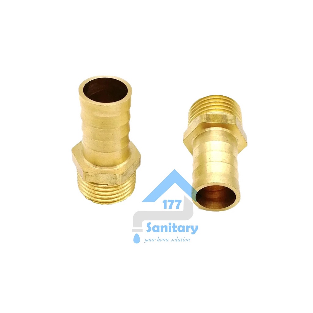 Drat Male cucut brass 1/2 inch ke 3/4  GJ203-spare part sambungan pipa selang kuningan adapter fitting nepel naple drat luar /X28A
