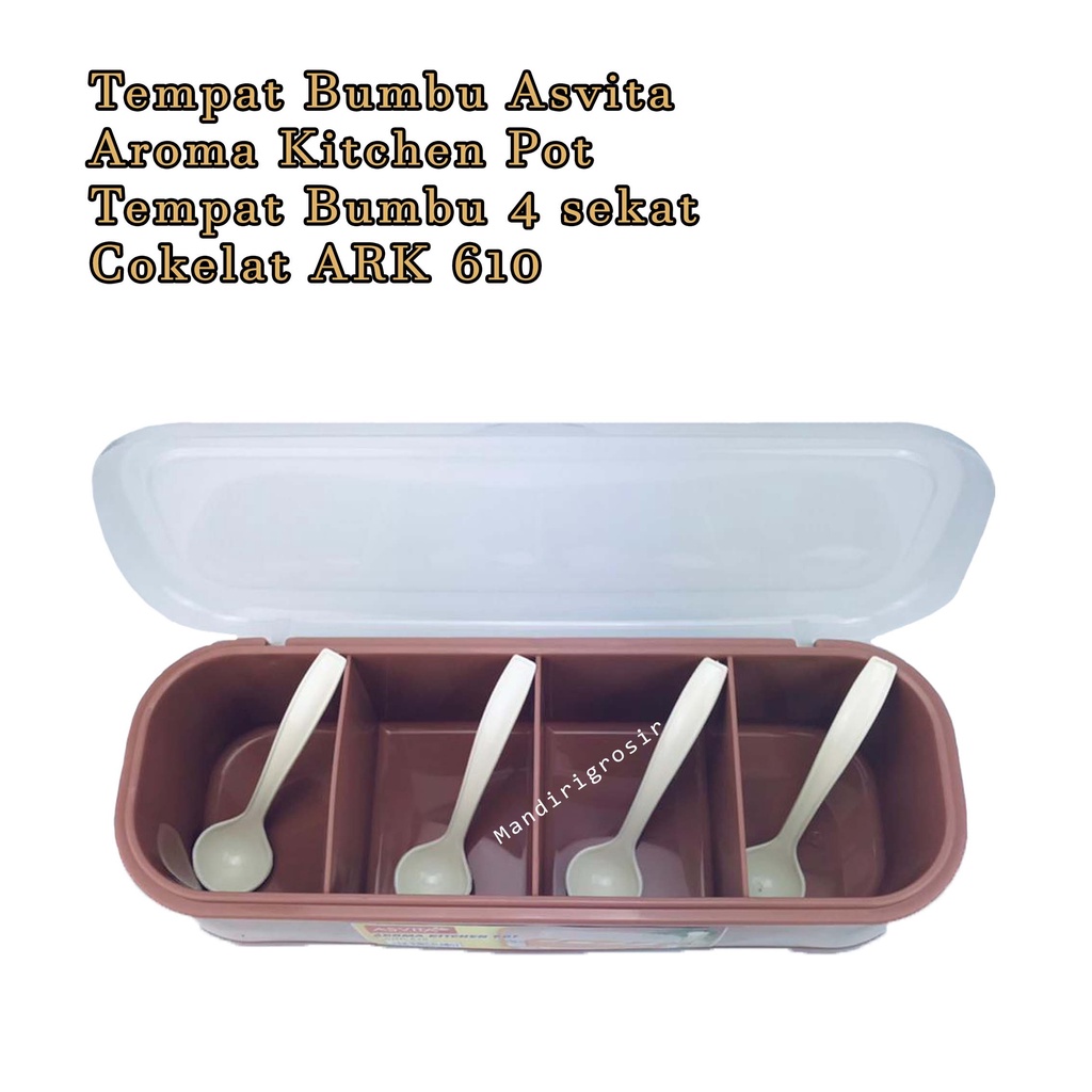 Tempat Bumbu Asvita * Aroma Kitchen Pot * Tempat Bumbu 4 sekat * ARK 610