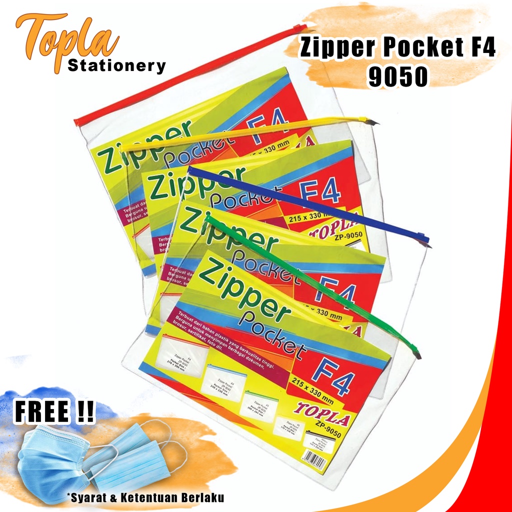 

HARGA DAPAT 3 PCS Plastik Zipper Lock Zipper Pocket F4 ZP-9050 Pouch Kantong Zipper Plastik Folio Tas File Plastik Kantong Dokumen Plastik