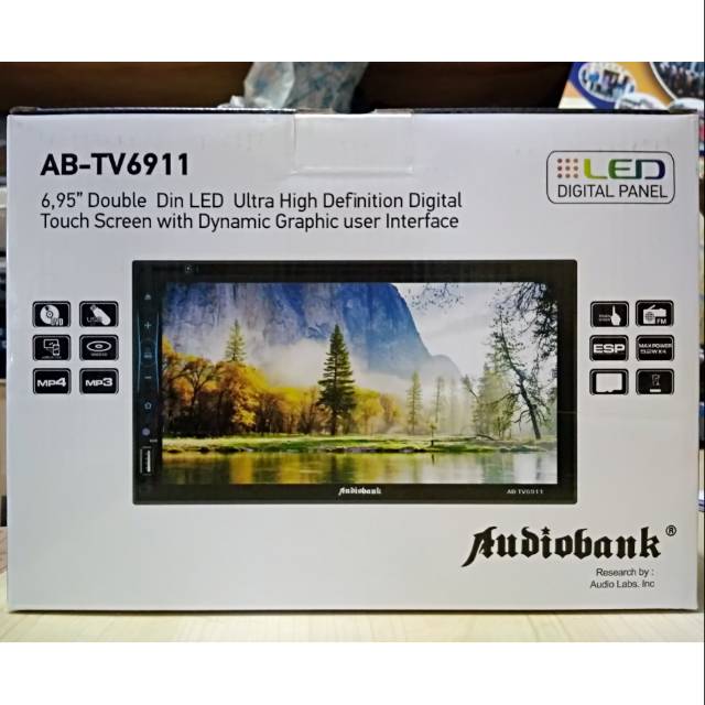 Double Din AUDIOBANK AB-TV6911
Full Glass Panel/Full HD/MirrorLink (AutoLink)
(GARANSI RESMI)