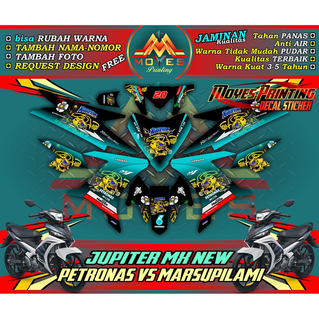 decal jupiter mx stiker mx new 135 sticker jupiter mx new 135 - petronas vs marsupilami