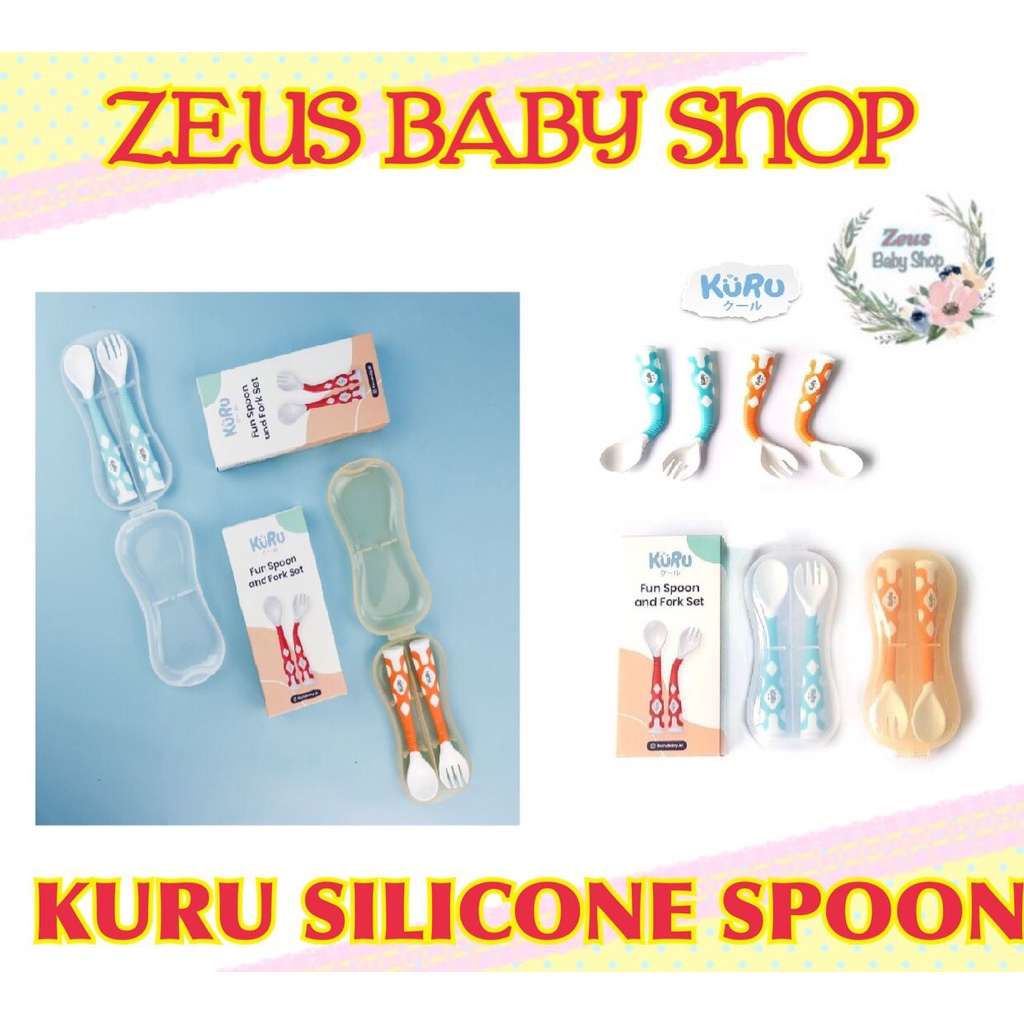 KURU FLEXI FUN SILICONE SPOON - KURU SENDOK SILICONE - Tommee Tippee Silicone Spoon first weaning SOFT - sendok makan anak - zeus
