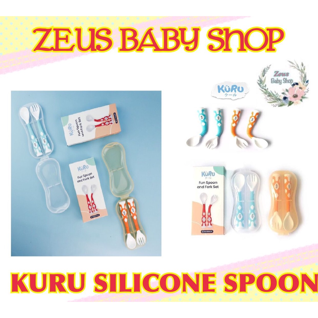 KURU FLEXI FUN SILICONE SPOON - KURU SENDOK SILICONE - Tommee Tippee Silicone Spoon first weaning SOFT - sendok makan anak - zeus