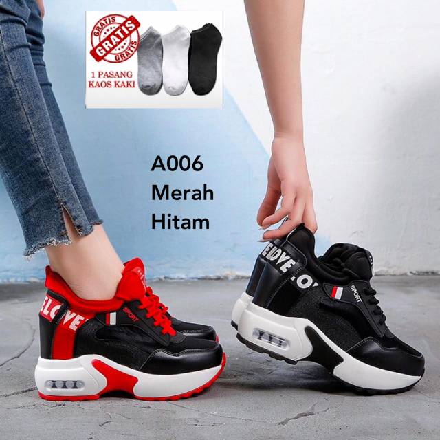 Sepatu wedges wanita impor korea#A006