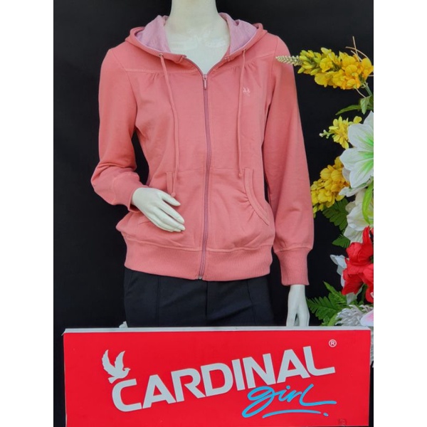 Jaket  Hoodie Sweater CARDINAL wanita 9 warna ORIGINAL 100%/modernjombang-Dusty Pink tua
