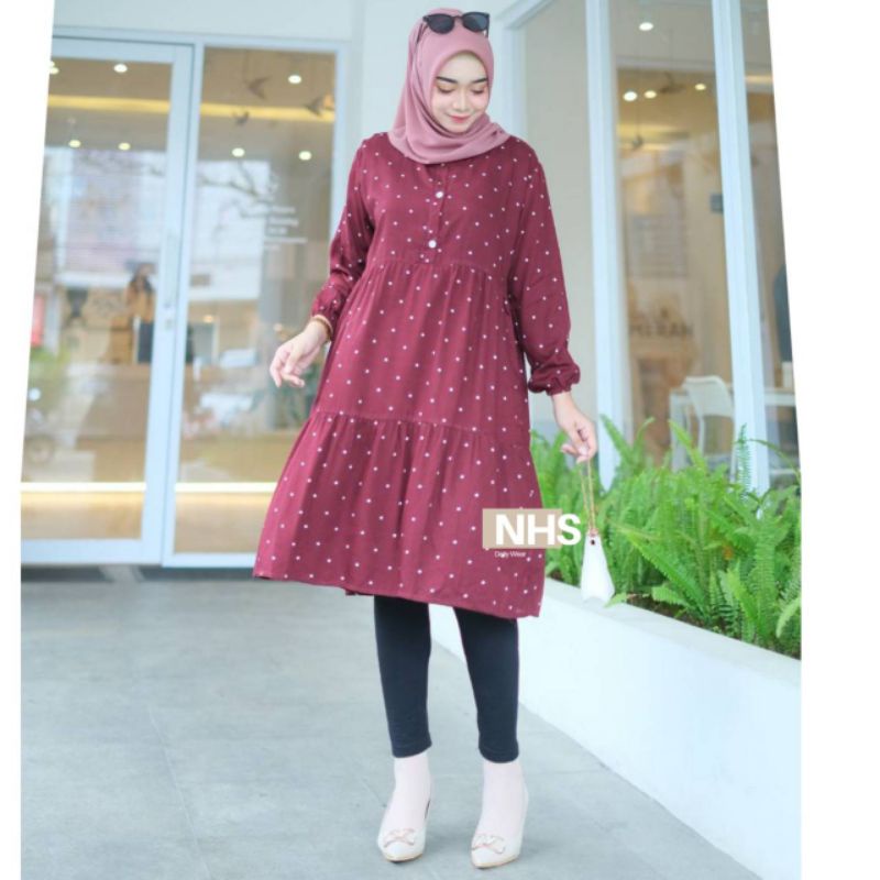 WIZA TUNIK MOTIF POLKA SIZE L-XXXL