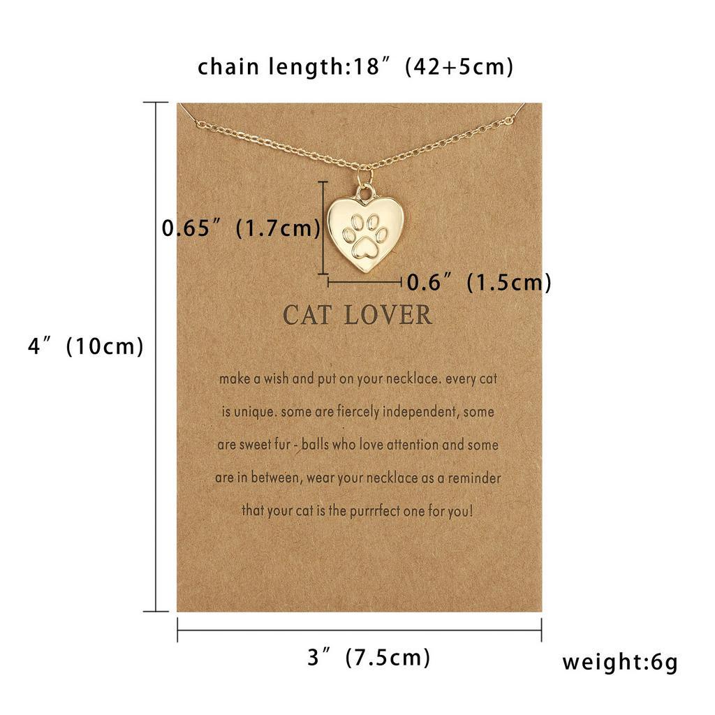 Kalung Rantai Dengan Liontin Bentuk Telapak Kaki Kucing Untuk Wanita