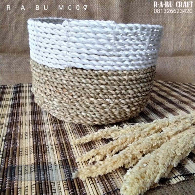 

Promo (M009) Seagrass Bowl Pot 21cm|Cover Pot|Laundry|Keranjang|Gift|Wadah|Tempat|Basket|Vas|Storage