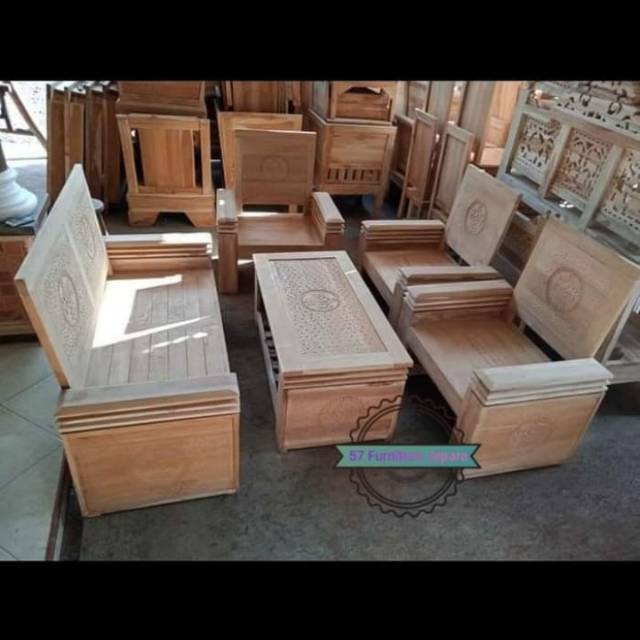 Kursi Tamu Minimalis Jati Grade A - Meja Kursi Ruang Tamu Ukiran Jepara Mentahan