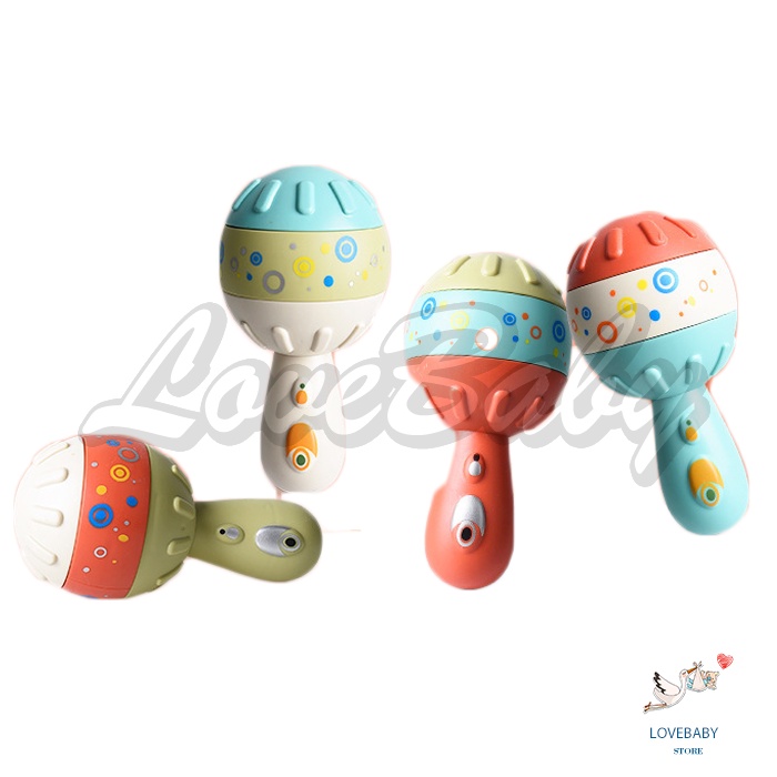 [1KG 20PCS] LBS Mainan Rattle Teether Bentuk Kerinci Kartun Dengan Lonceng Untuk Edukasi Dini Bayi Newborn