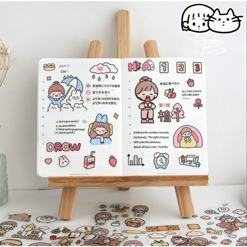 Sticker Lucu Kawaii / Sticker Aesthetic Lucu / Sticker hp Lucu / Sticker Botol Lucu