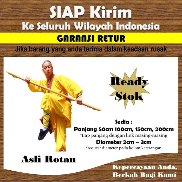 Toya Rotan 150cm - Kayu Rotan - Tongkat Rotan - Tongkat Pramuka