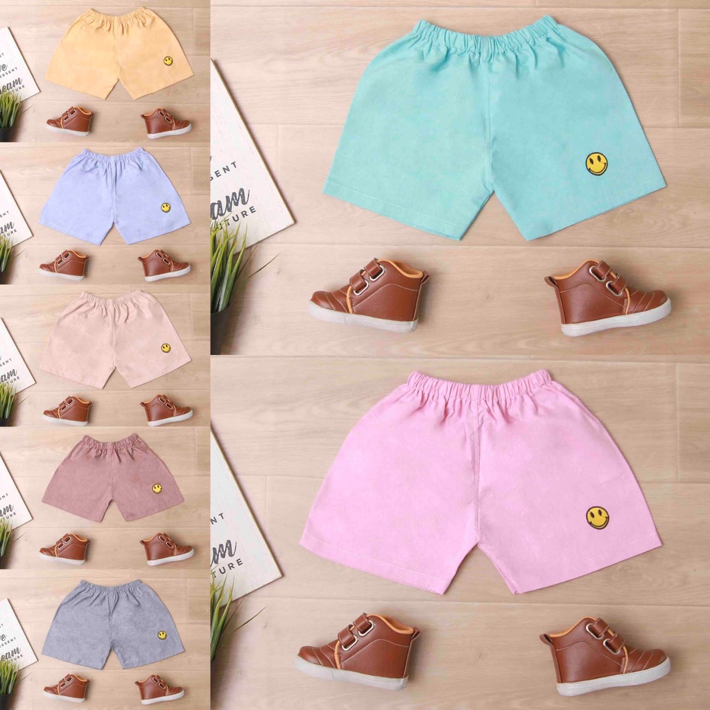 Jikialiang - CELANA PENDEK ANAK BORDIR LAKI LAKI &amp; PEREMPUAN USIA 1-8 TAHUN BAHAN KATUN OXFORD