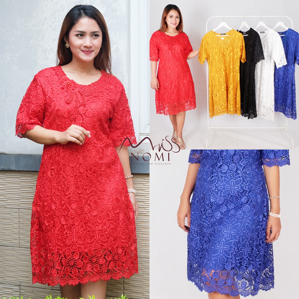 DAISHA dress pesta full brokat / gaun pesta natal wanita