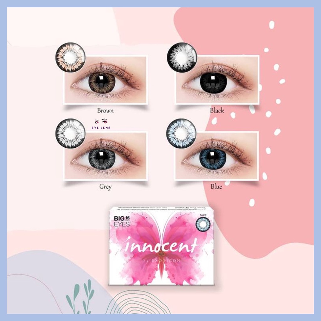 SOFTLENS X2 INNOCENT NORMAL &amp; MINUS -0.50 sd -3.00 FREE LENSCASE DIA 16MM BIG EYES BY EXOTICON / Softlen Soflen Soflens