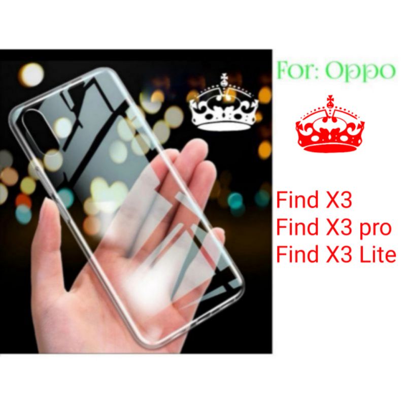 Oppo find X3 Pro lite Clear Case TPU Casing Bening Cover Transparan Silicon Softcase Silikon Pelindung belakang handphone