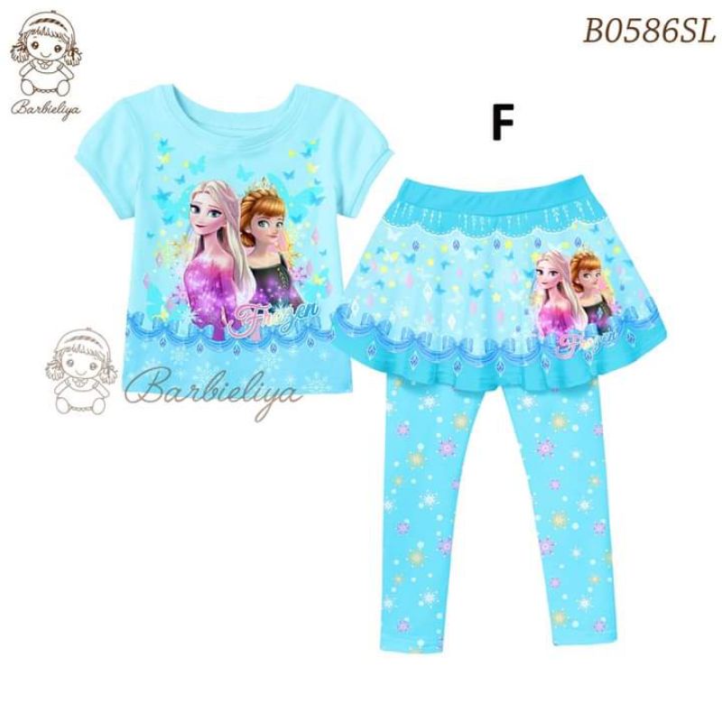 BL41 BAJU ANAK + LEGGING ROK bahan katun