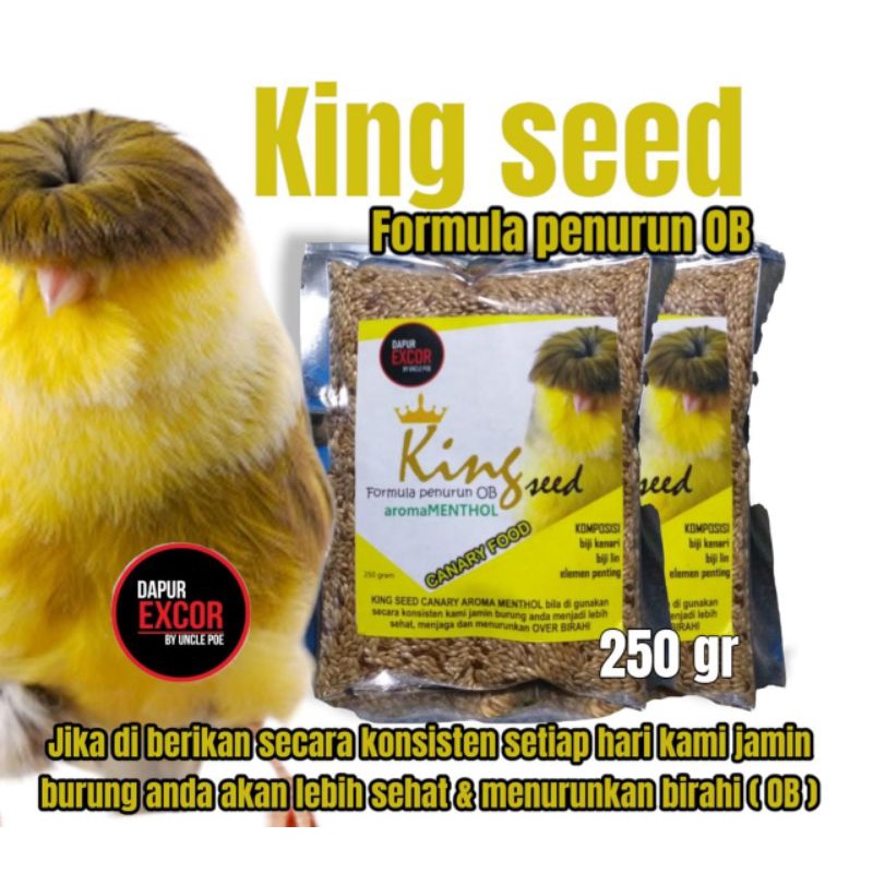 Pakan Kenari Gacor Over Birahi Penurun Birahi King Seed Excor - 250gr