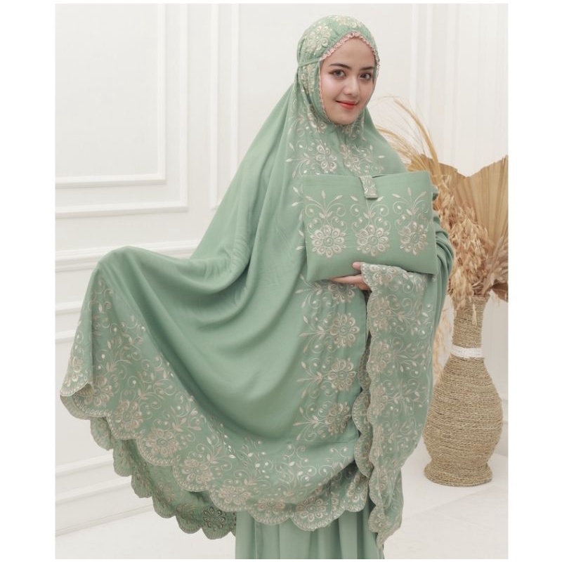 [COD] MUKENA KATUN RAYON GRASELLA BORDIR TERBARU / MUKENA DEWASA JUMBO / MUKENA RAYON DEWASA TERBARU