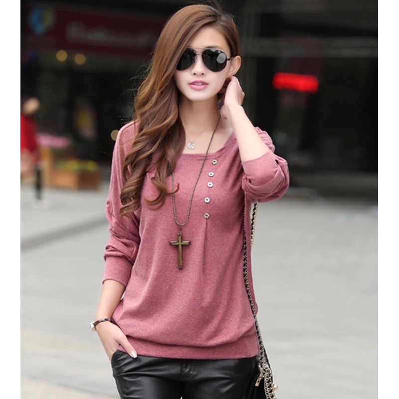 SWEATER KAOS WANITA ASLI IMPORT 100% JAKET KAOS WANITA ATASAN WANITA LENGAN PANJANG
