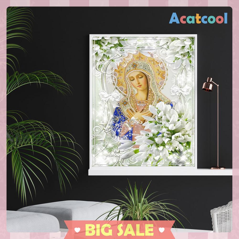 Lukisan Sulaman Berlian 5D Jahitan Bersilang Desain Jesus Woman DIY, 40x50cm