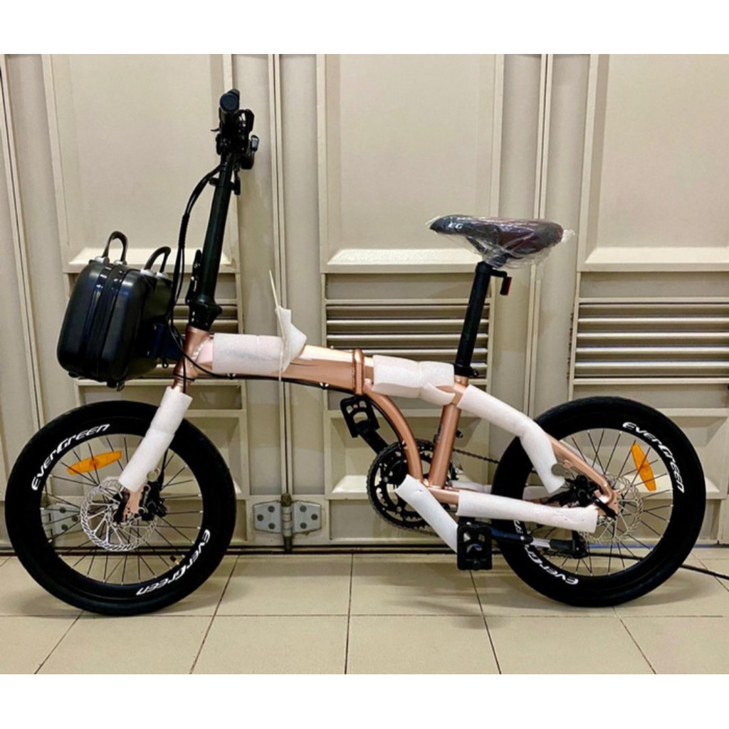 Sepeda Lipat 20 EVERGREEN EG 9 EDGE Alloy 18 Speed Hidrolik GOLD