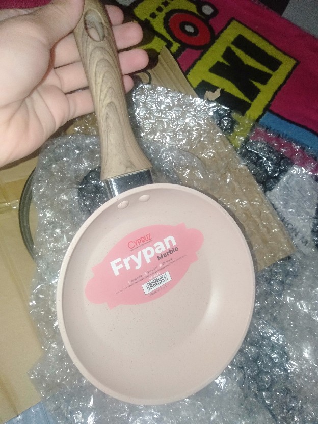 Frying Pan Fry Pan Panci Wajan Kuali Marble Anti Lengket Dengan Tutup Cypruz Brand Belgium.