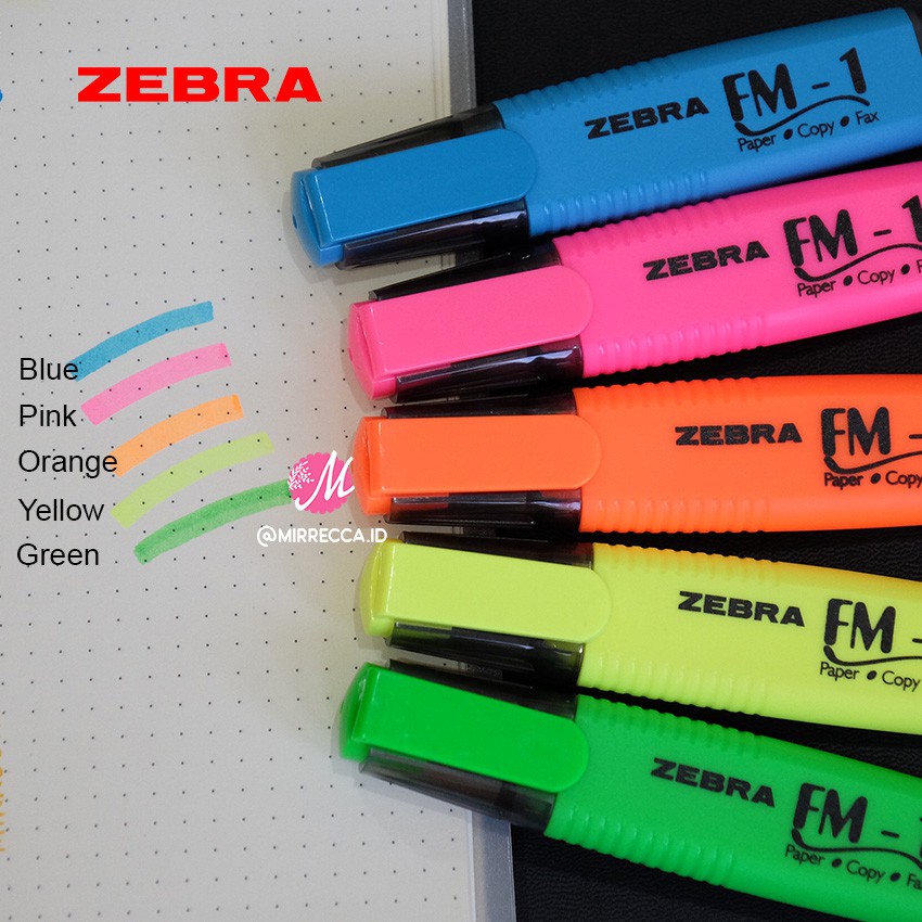 

ZEBRA FM-1 FLUORESCENT COLOR HIGHLIGHTER PEN ALAT TULIS WARNA NEON