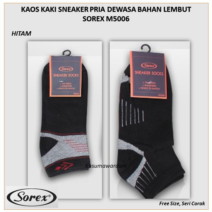 Kaos Kaki Pria Sorex M5006 Sneaker Socks Pendek | Kaos Kaki Cowok |ttc