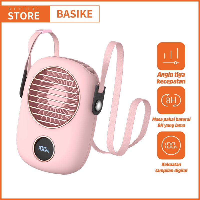Kipas Isi Ulang Portabel 2000mah Kapasitas Besar Kipas Angin Mini Portable Model Gantung Leher Charg