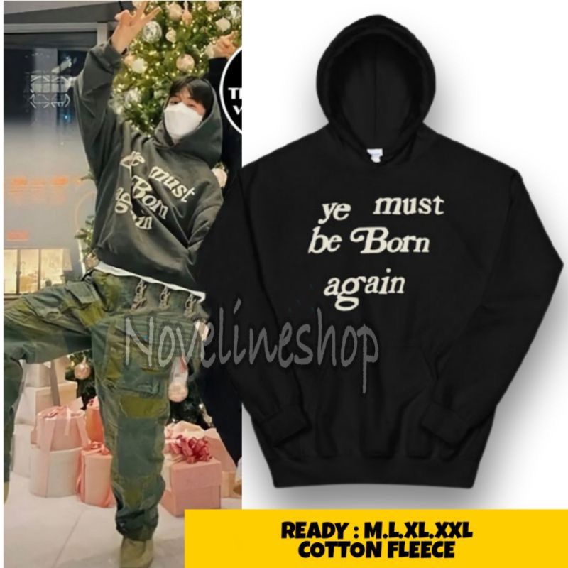 [COD] JAKET HOODIE korean treasure Asahi YE MUST BE BORN AGAIN cutting HOODIE PREMIUM COTTON FLEECE
