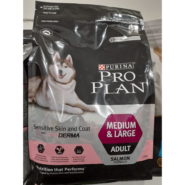 Makanan Anjing Proplan Adult Medium &amp; Large Sensitive Skin &amp; Coat 2,5 kg