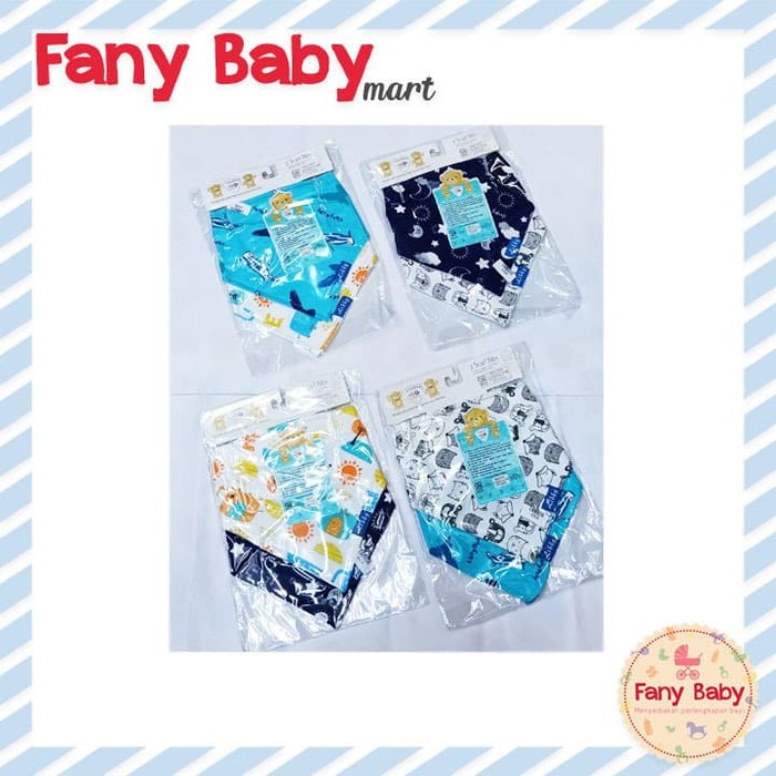 LIBBY SCARFT BIBS ISI 2PCS - BOY (MOTIF RANDOM)