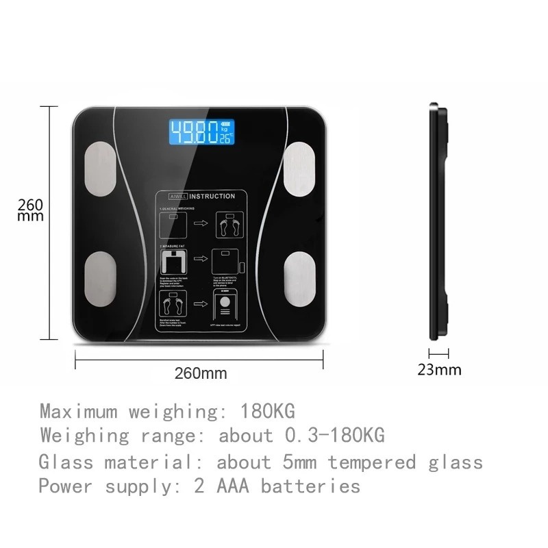 Timbangan Berat Badan Digital LCD Skala Presisi Body Fat Scale Floor