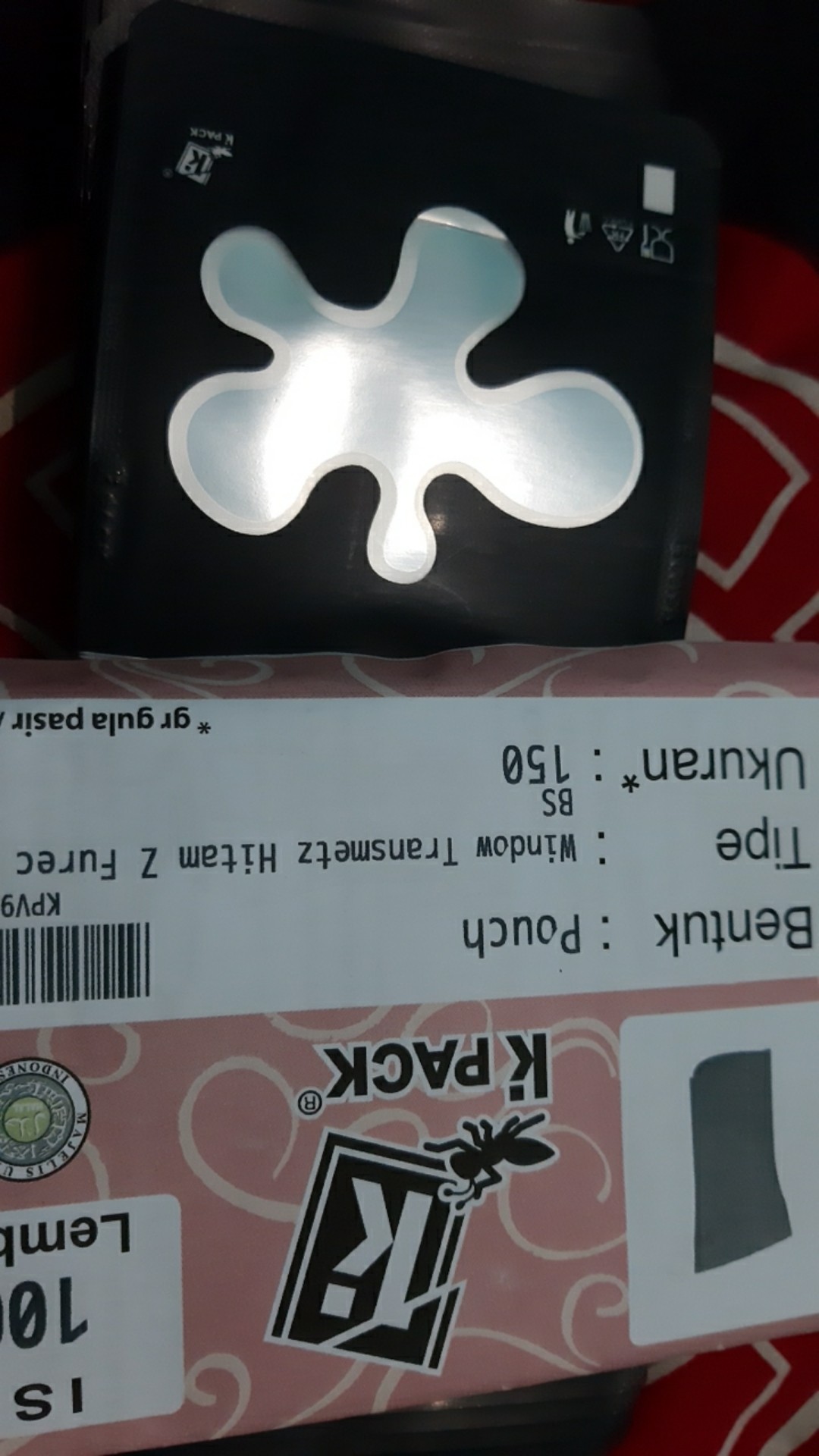 Window Bag Standing Pouch Hitam Doff Matte Black Kemasan Jendela Packaging Zip Kantong Premium Kpack