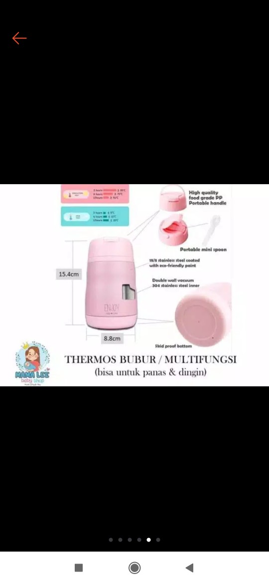 Termos Bubur 400ml / Bisa Panas Dingin / Vacuum Jug / Termos Sop / Tempat Bekal / Enjoy You Life