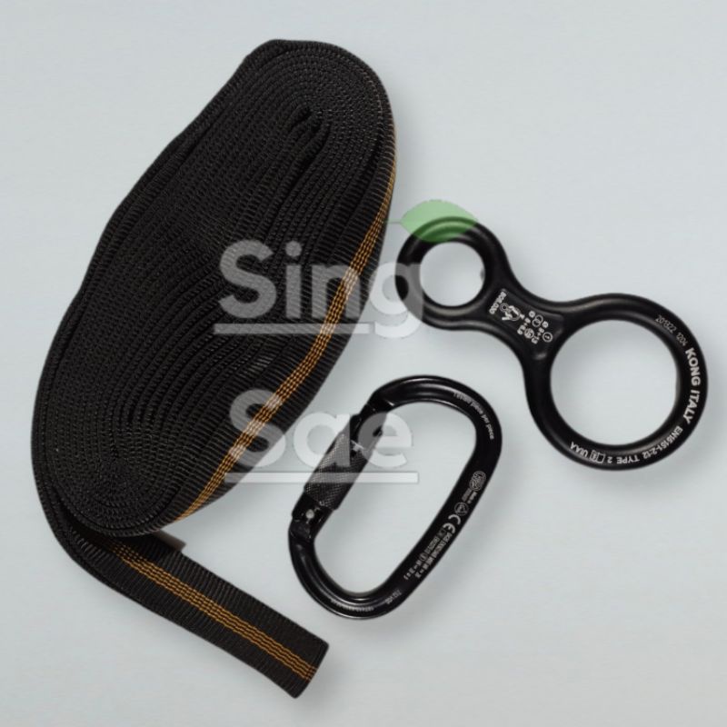 Webbing Carabiner Delta Screw Figure 8 JATAH TNI/CLIMBING/ALAT PANJAT