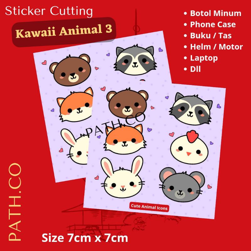 

Kawaii Sticker Aesthetic Cute Animal 3 Stiker Super Kawaii for Tumblr Helm Laptop Tas Phone Case HP