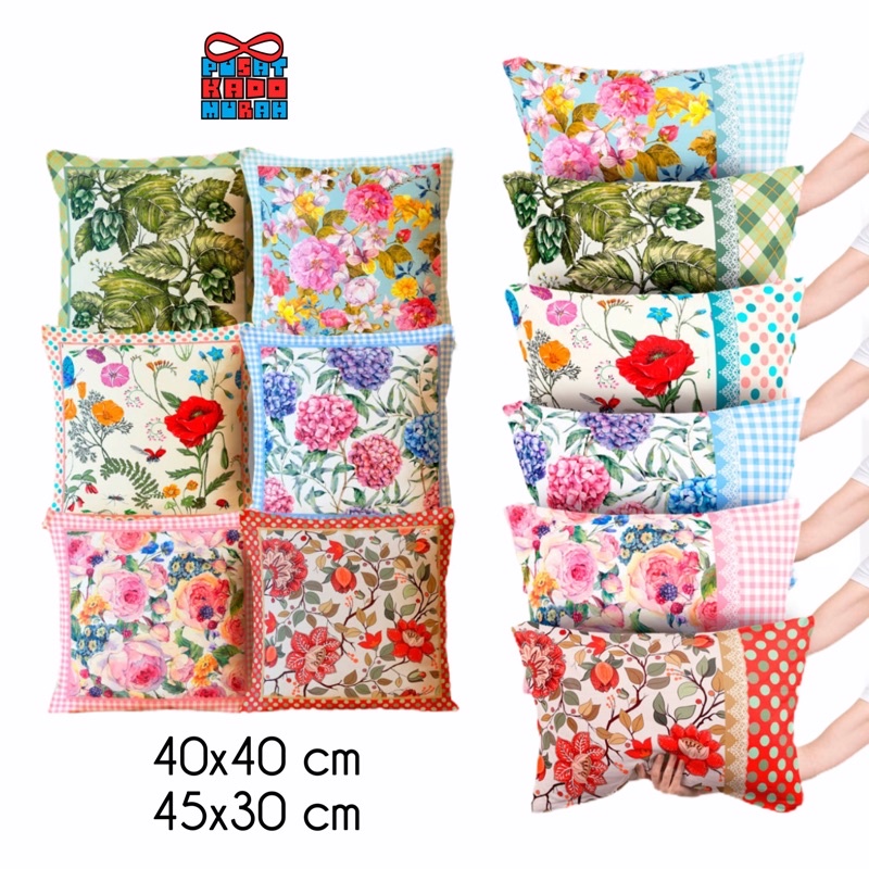 Bantal Motif Bunga Floral Chic Botanical 40x40 cm dan 45x30 cm - Pusat Kado Murah