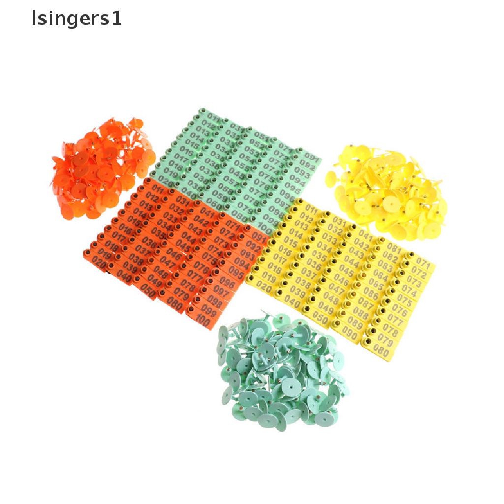 (lsingers1) 100pcs Tag Nomor Bahan Plastik Untuk Telinga Domba / Babi / Sapi