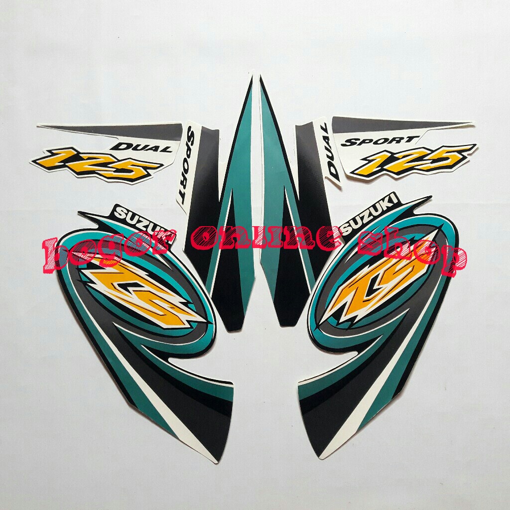 stiker body motor suzuki ts 125 hitam-biru