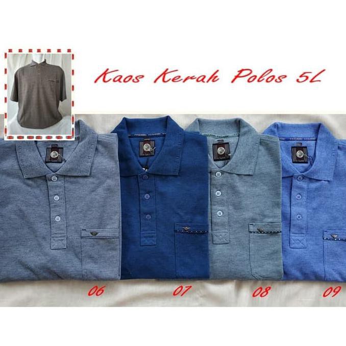 Kaos Kerah Polos Jumbo Ukuran 5L ( Xxxxl) B7864