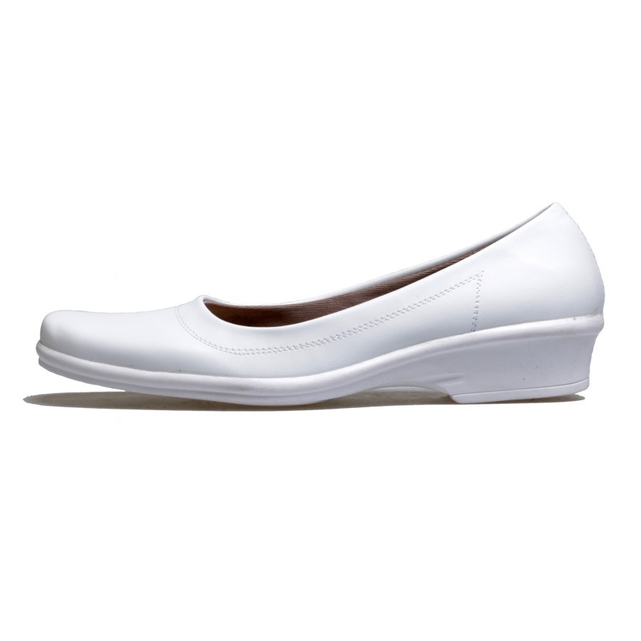 Sepatu Pantofel Wanita putih-hitam / Sepatu Cewe Kerja Kantor &amp; Suster-Perawat sepatu heels formal cewek big size 36 37 38 39 40 41