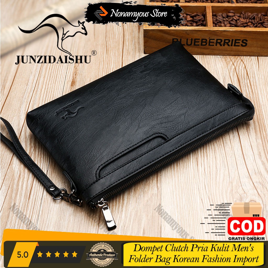 [ORIGINAL] Junzidaishu Dompet Clutch Kulit Import Pria Korean Fashion Handbag Men's Folder Bag