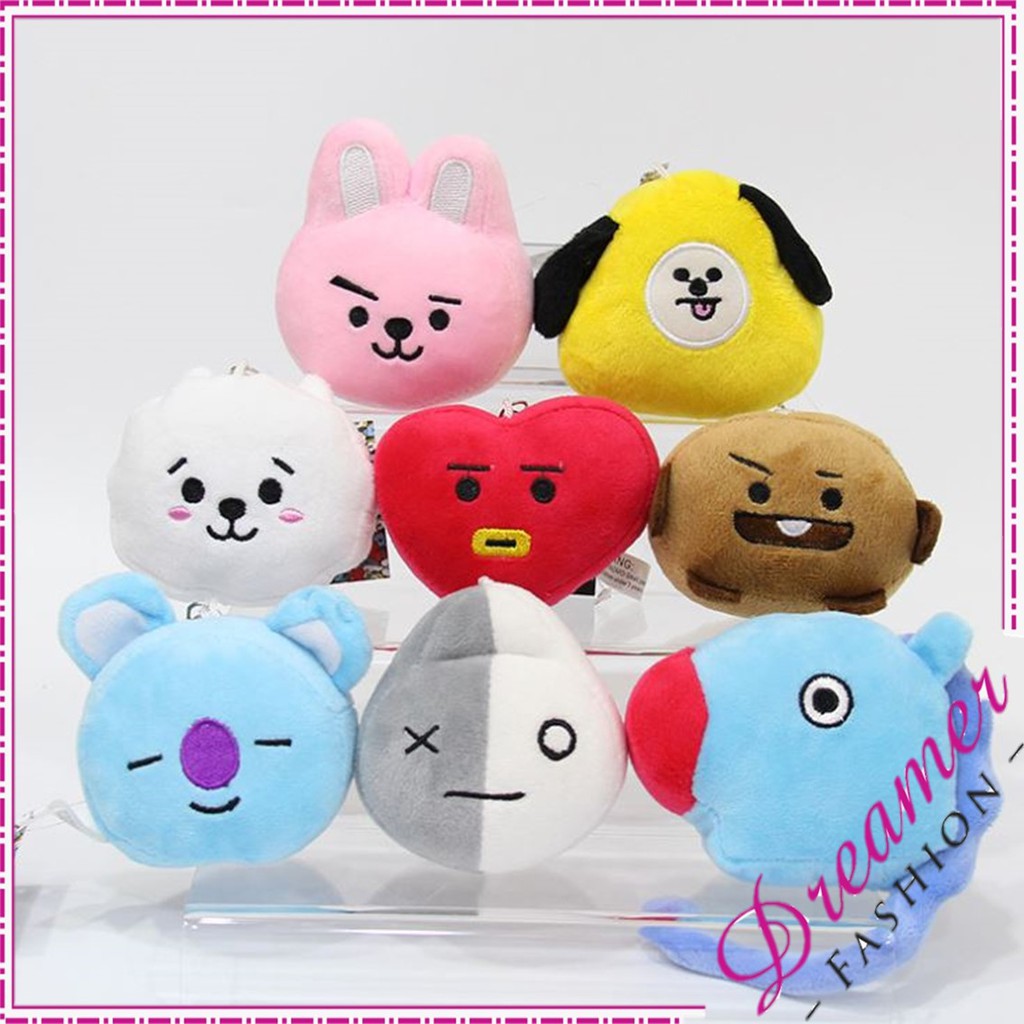 DF Gantungan  Kunci Cute Boneka BTS BT21 Keychain Cartoon 